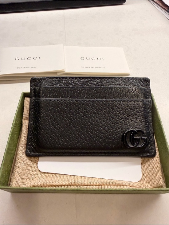 Gucci Other - Gucci GG Marmont Double Black Leather Card Holder with Original Box & Dust Bag